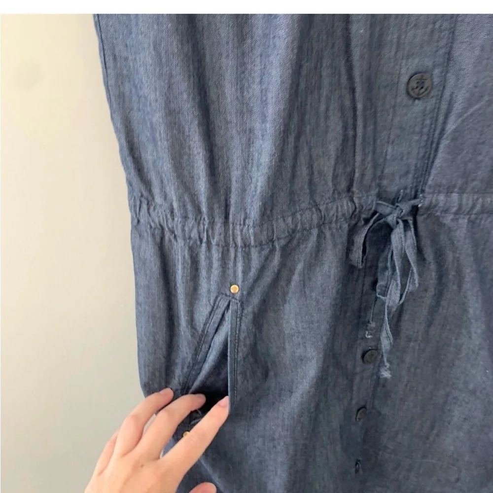 Sz 10 Trina Turk Blue Denim Dress with pockets - Picture 4 of 7